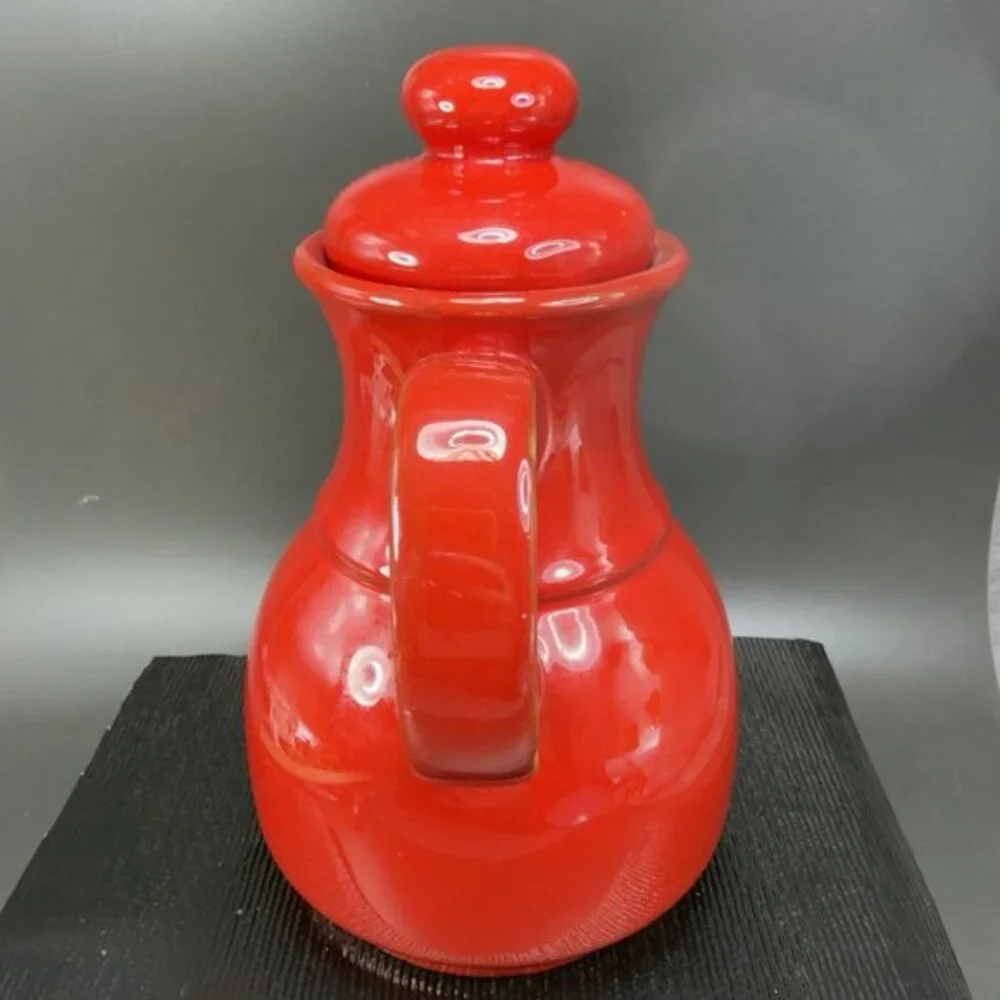 Winterling Keramik Kanne Pottery Red Glaze Teapot Coffee Pot With Lid Marked VTG